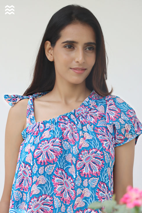 MulMul Cotton Maxwell Dress in Block Print