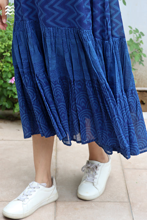 MulMul Cotton Zig Zag MIRANDA Dress in Block Print