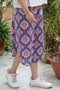 Cambric Cotton White COLETTE Pant in Block Print
