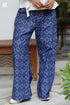 Cotton Chambray Flared Pant in Block Print