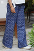 Cotton Chambray Flared Pant in Block Print