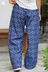 Cotton Chambray Flared Pant in Block Print