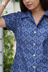 Cotton Chambray SURFER Shirt in Block Print