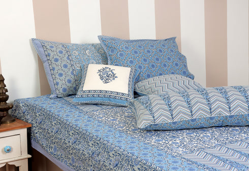 40s Cotton Pillow Cover in Floral Print