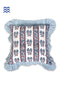 20s Cotton Cushion Cover With Frills In FloralBlock Print