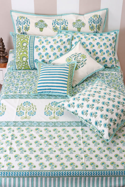 Mulmul Cotton Dohar in Floral Block Print