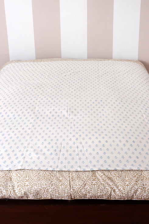 60s Cotton Duvet Cover In Block Print (Only Duvet Cover)