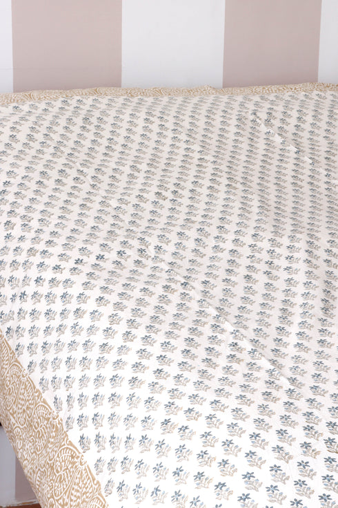 60s Cotton Duvet Cover In Block Print (Only Duvet Cover)