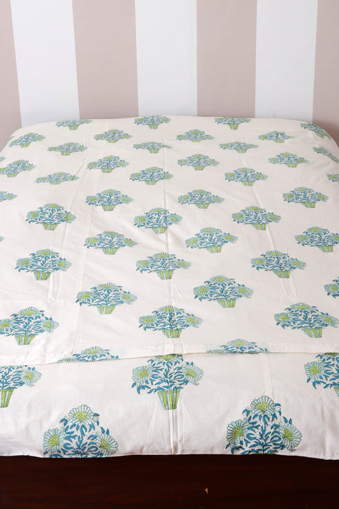 60s Cotton Duvet Cover In Block Print (Only Duvet Cover)