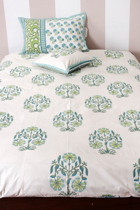 60s Cotton Duvet Cover In Block Print (Only Duvet Cover)