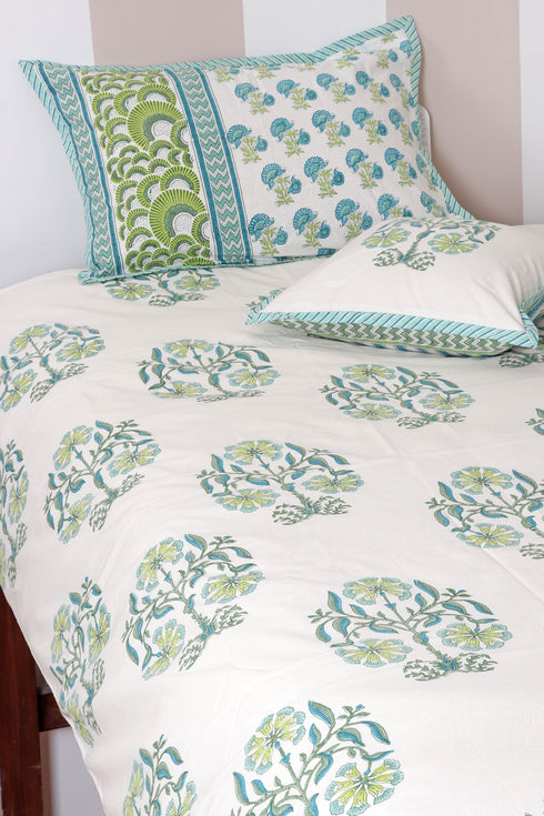 60s Cotton Duvet Cover In Block Print (Only Duvet Cover)