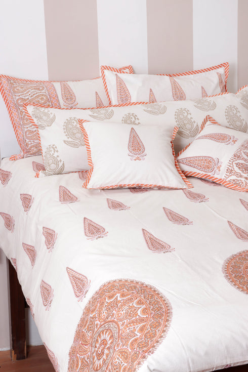 60s Cotton Duvet Cover In Block Print (Only Duvet Cover)