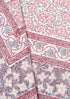 20s Cotton Bed Cover In Carnelian Pink And Powder Blue Floral Block Print