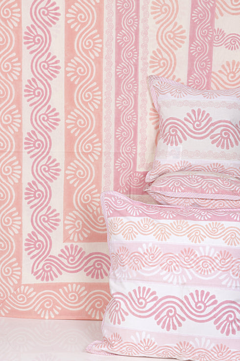 20s Cotton Bed Cover In Graphic Block Print