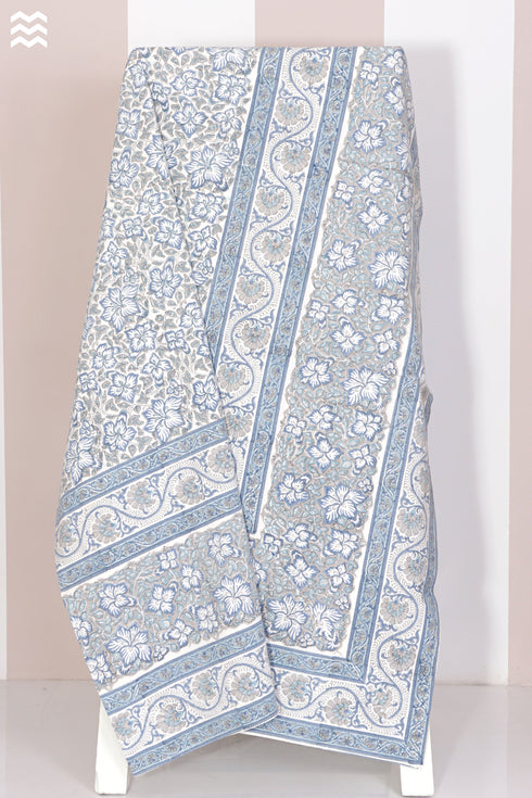 20s Cotton Bed Cover in Block Print