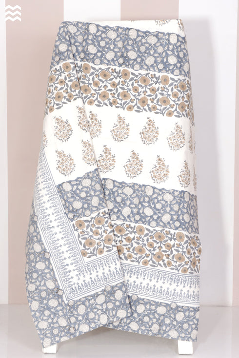 20s Cotton Bed Cover in Block Print