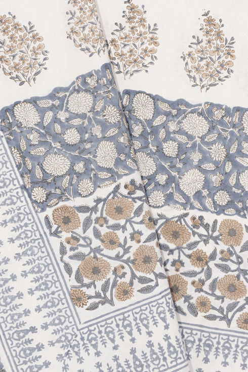 20s Cotton Bed Cover in Block Print