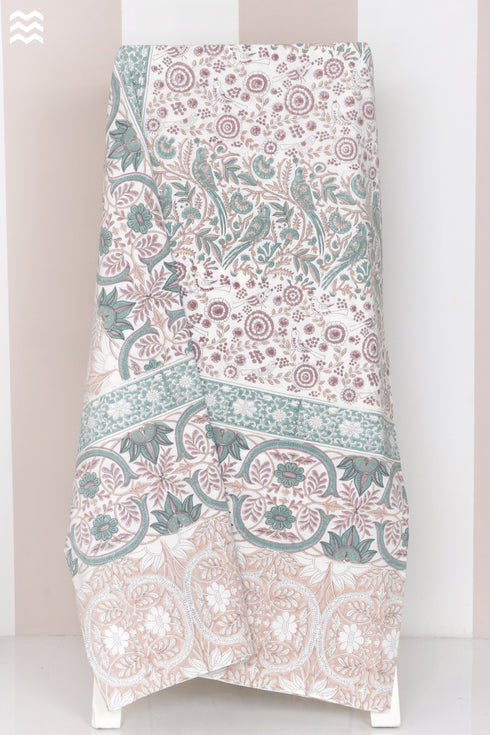 20s Cotton Bed Cover in Block Print