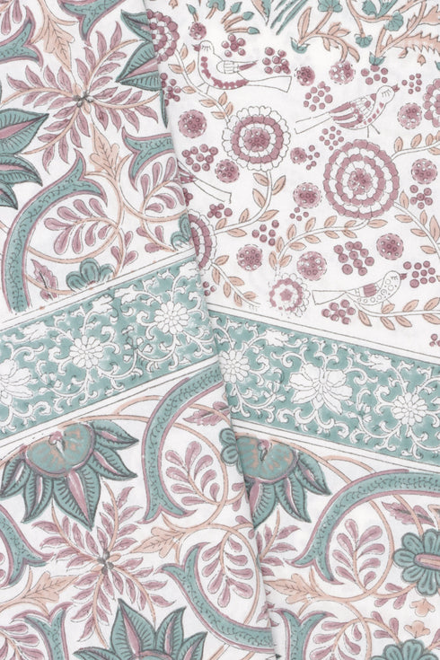 20s Cotton Bed Cover in Block Print