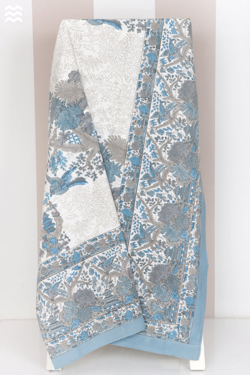 20s Cotton Bed Cover in Block Print