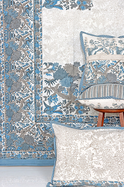 20s Cotton KING SIZE Bed Cover In Block Print