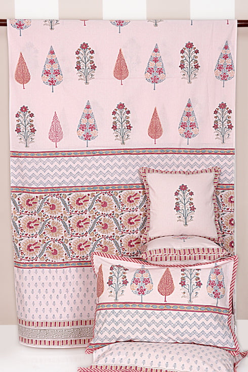 20s Cotton Bed Cover in Block Print