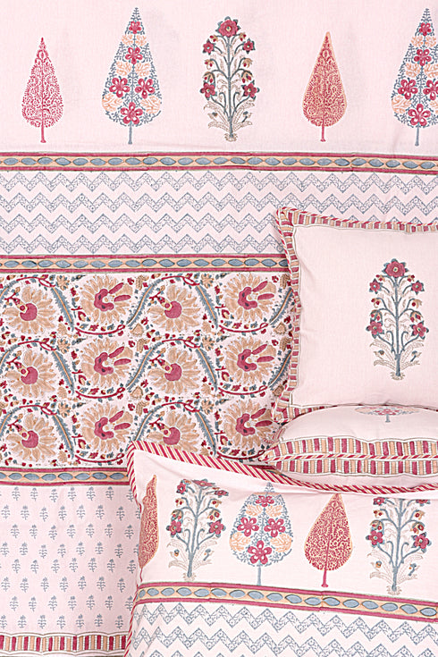 20s Cotton Bed Cover in Block Print