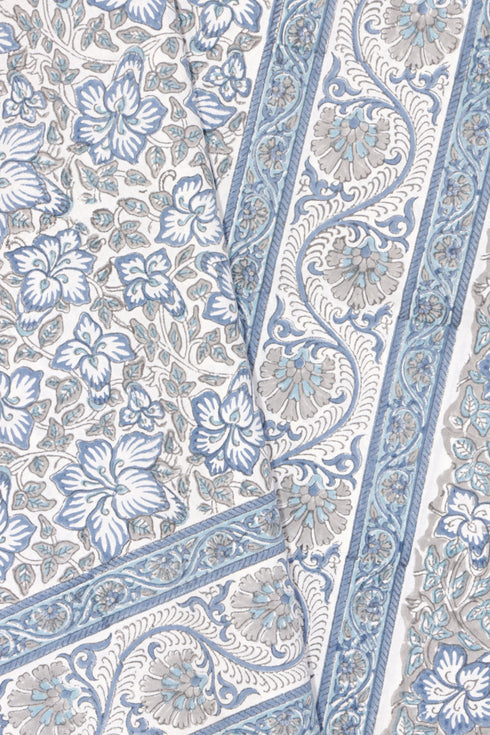 20s Cotton KING SIZE Bed Cover in Block Print