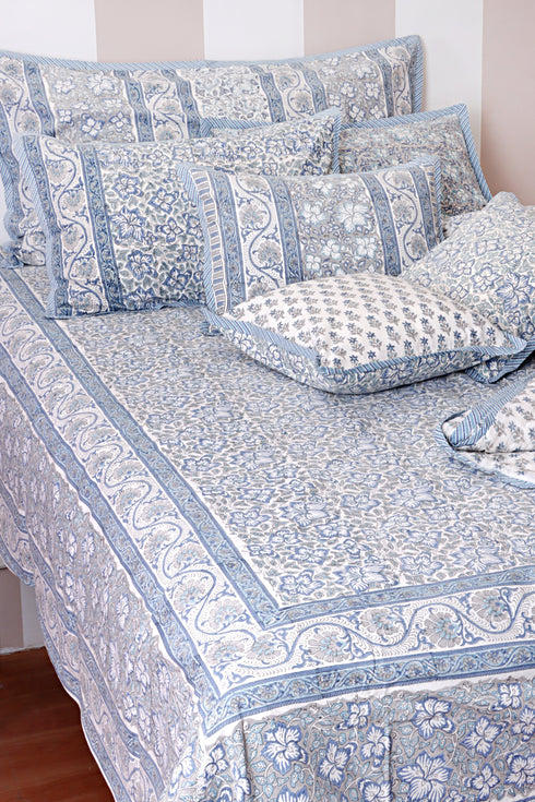 20s Cotton KING SIZE Bed Cover in Block Print