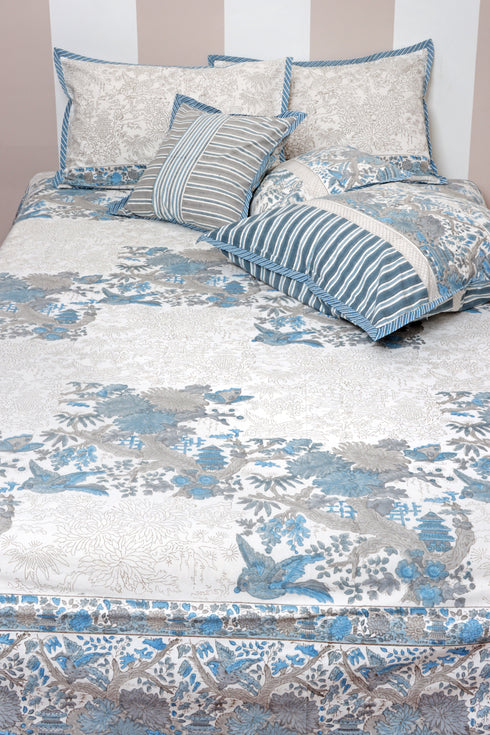 20s Cotton KING SIZE Bed Cover In Block Print