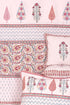 20s Cotton KING SIZE Bed Cover In Geometric Block Print