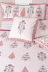 20s Cotton KING SIZE Bed Cover In Geometric Block Print