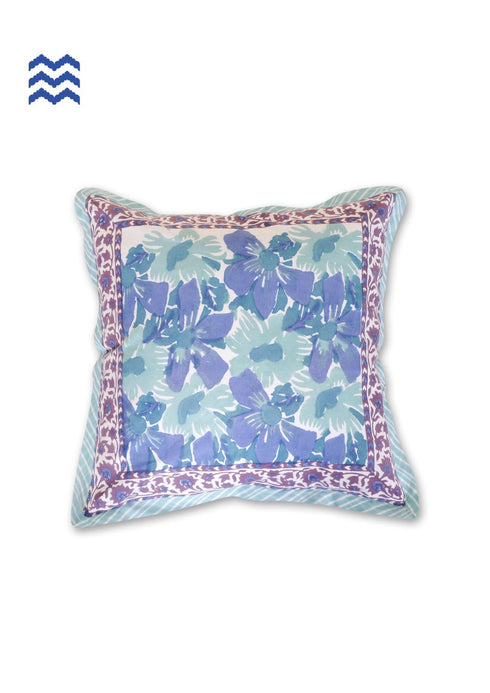 20s Cotton Cushion Cover In Floral BlockPrint