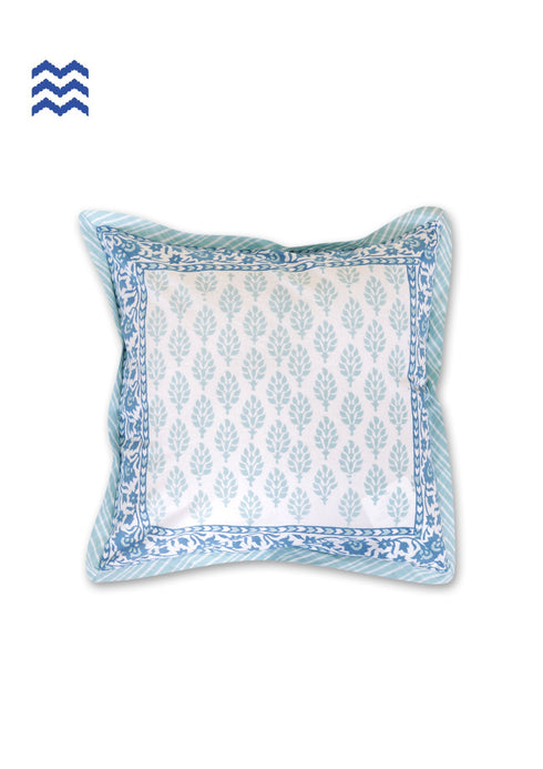 20s Cotton Cushion Cover In Floral BlockPrint