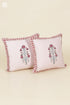 20s Cotton Cushion Cover in Floral Block Print