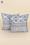 20s Cotton Cushion Cover in Floral Block Print