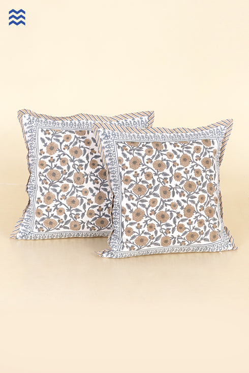 20s Cotton Cushion Cover in Block Print