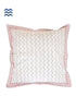 20s Cotton Cushion Cover in Block Print with Piping