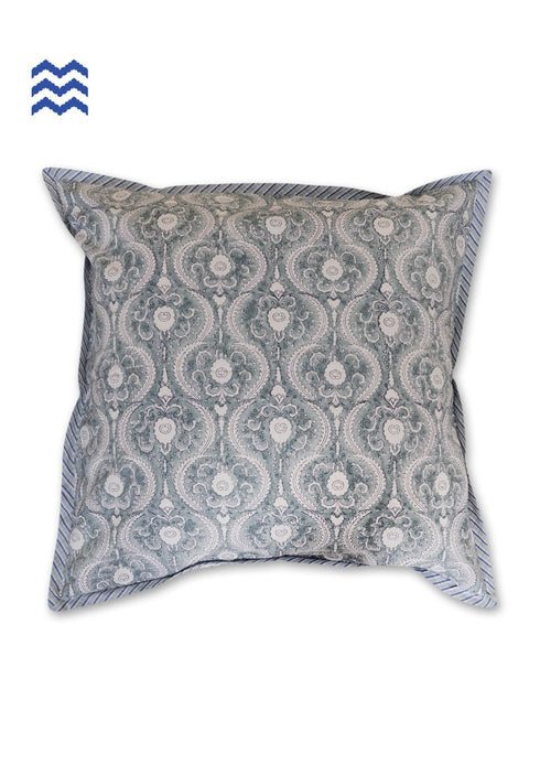 20s Cotton Cushion Cover in Floral Block Print