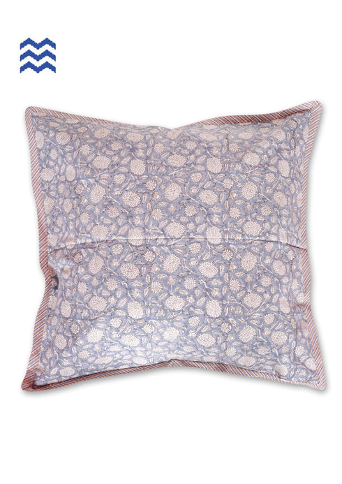 20s Cotton Large Cushion Cover In Block Print