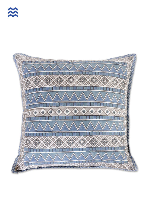 20s Cotton Cushion Cover in Floral Block Print