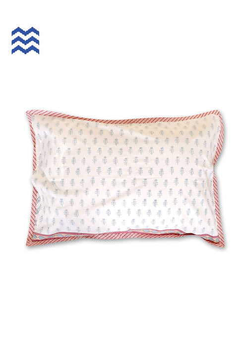 40s Cotton Pillow Cover in Block Print