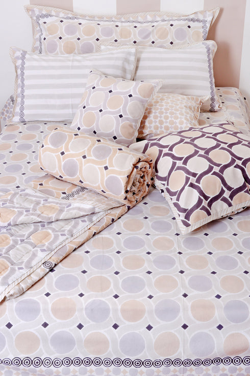 40s Cotton Pillow Cover in Block Print