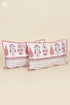40s Cotton Pillow Cover in Floral Block Print