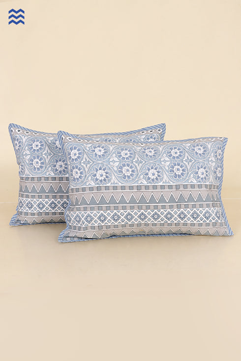 40s Cotton Pillow Cover in Floral Print