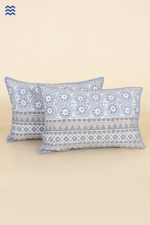40s Cotton Pillow Cover in Floral Print