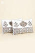 40s Cotton Pillow Cover in Floral Block Print