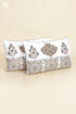 40s Cotton Pillow Cover in Floral Block Print