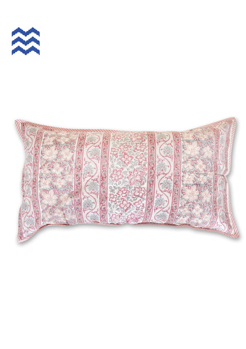 20s Cotton Cushion Cover in Floral Block Print