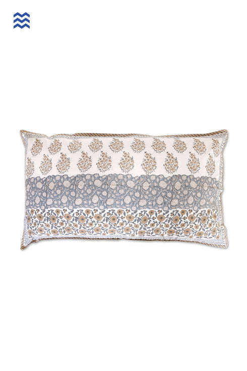 20s Cotton Large Cushion Cover In Block Print